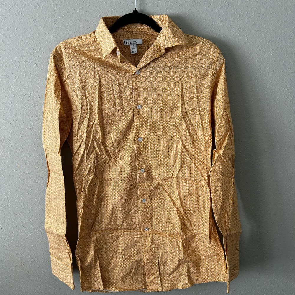 Bar III Yellow Casual Button Down Shirt